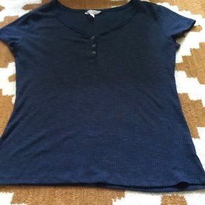 A navy dark blue button shirt